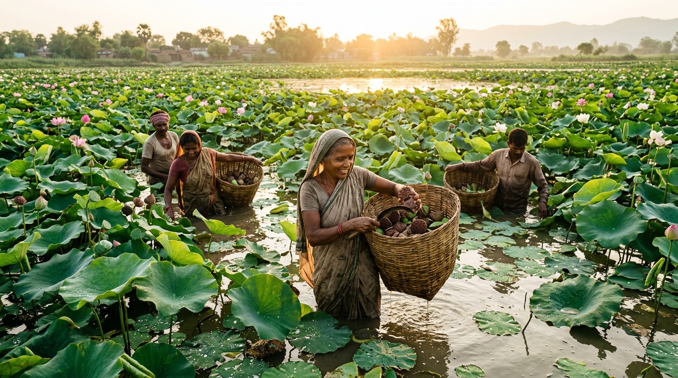 Bihar Makhana Sourcing and Harvesting
